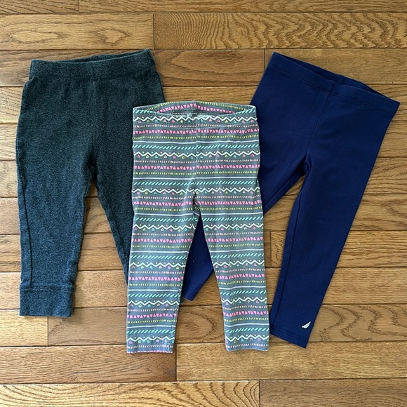 💙 EUC Girls Leggings 18 mo Nautica leveret Circo bundle lot blue toddler - Picture 1 of 15